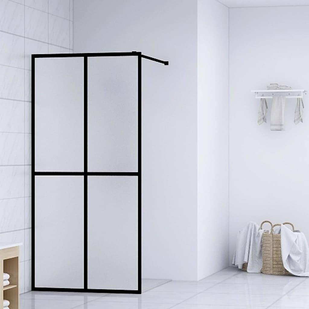 Walk-in Shower Screen Frosted Tempered Glass 118x190 cm