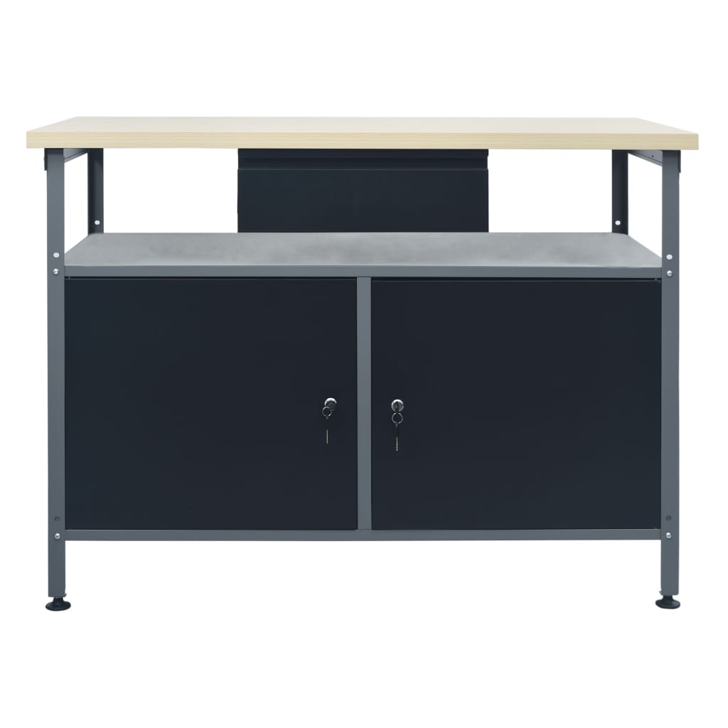 vidaXL Workbench Black 120x60x85 cm Steel