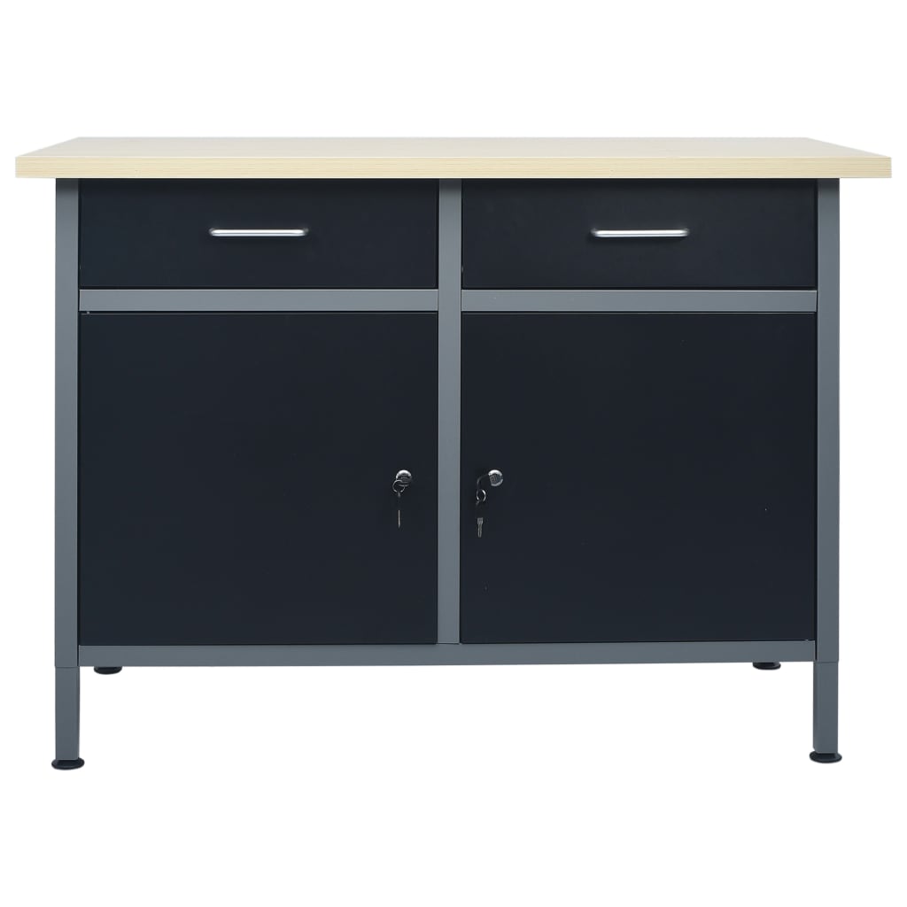 vidaXL Workbench Black 120x60x85 cm Steel