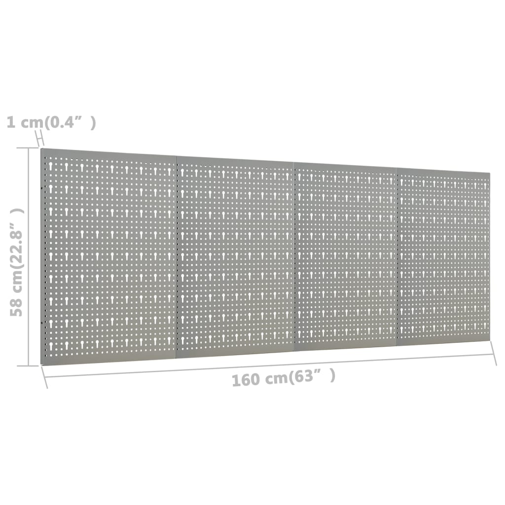 Wall-mounted Peg Boards 4 pcs 40x58 cm Steel