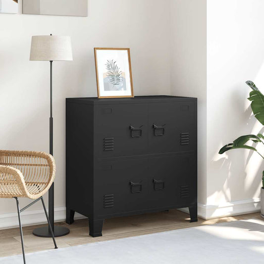 Storage Chest | Black | Steel | 75 x 40 x 80 cm | Storage Chest