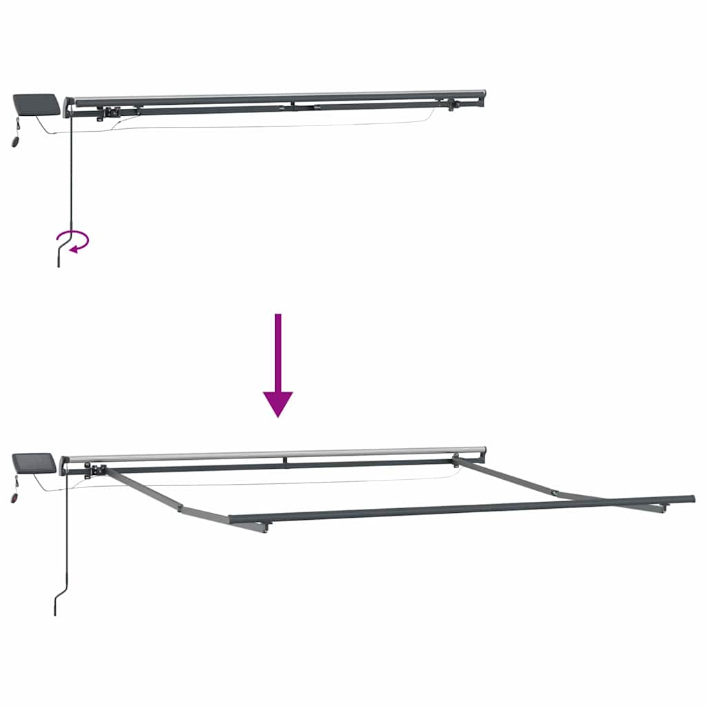 Awning Frame with Manual Anthracite 3 x 2.5 m Aluminium