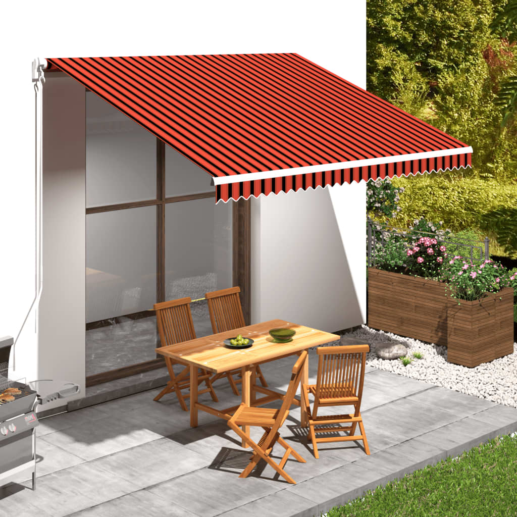 Awning Top Sunshade Canvas Orange and Brown 4x3 m
