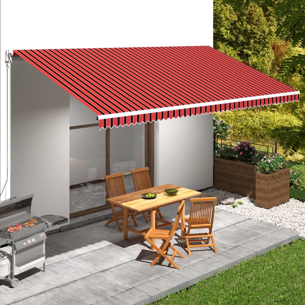 Awning Top Sunshade Canvas Orange and Brown 6x3 m