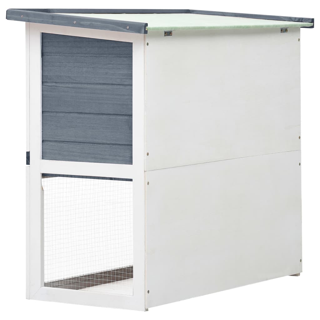 vidaXL Outdoor Rabbit Hutch 1 Door Grey Wood