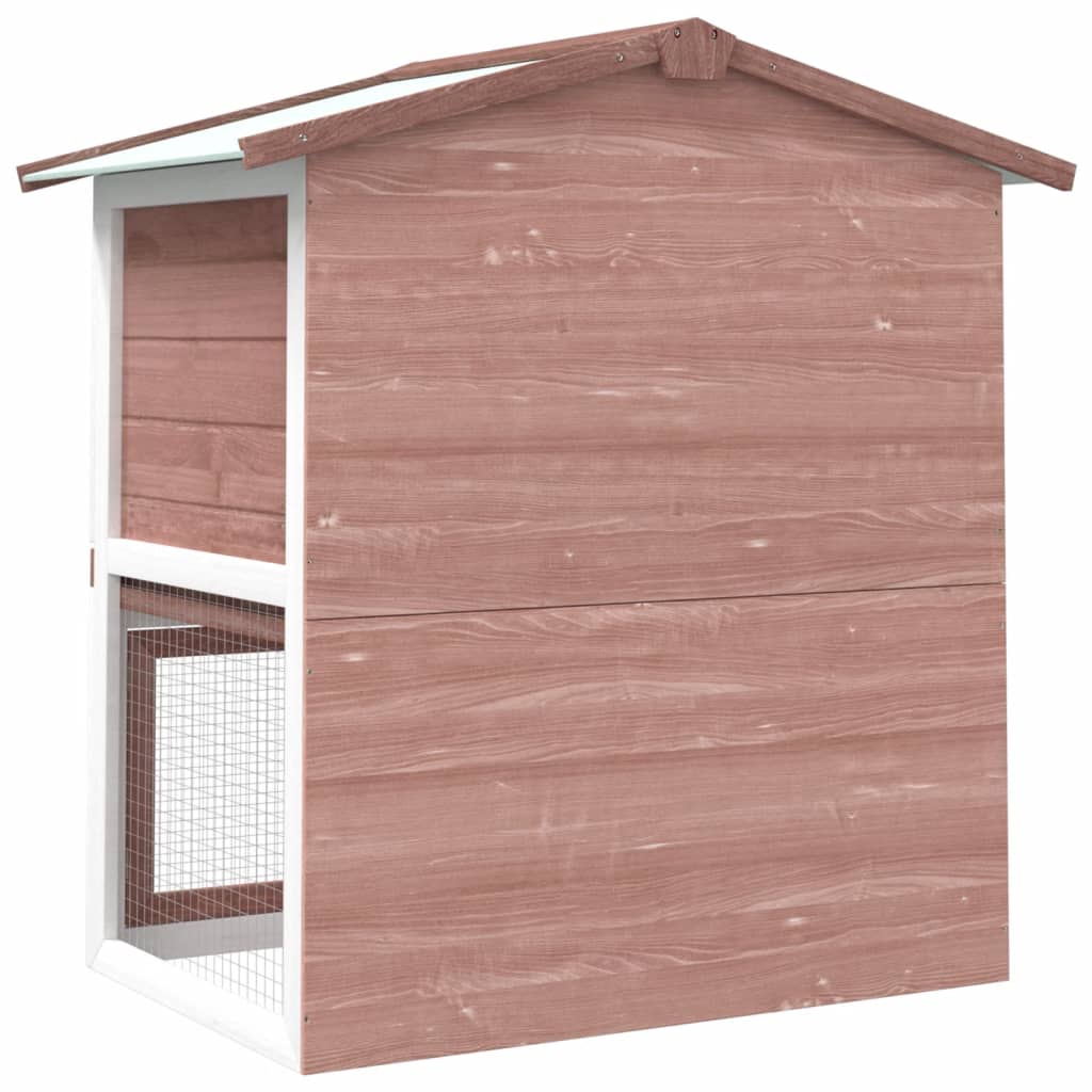 vidaXL Outdoor Rabbit Hutch 3 Doors Brown Wood