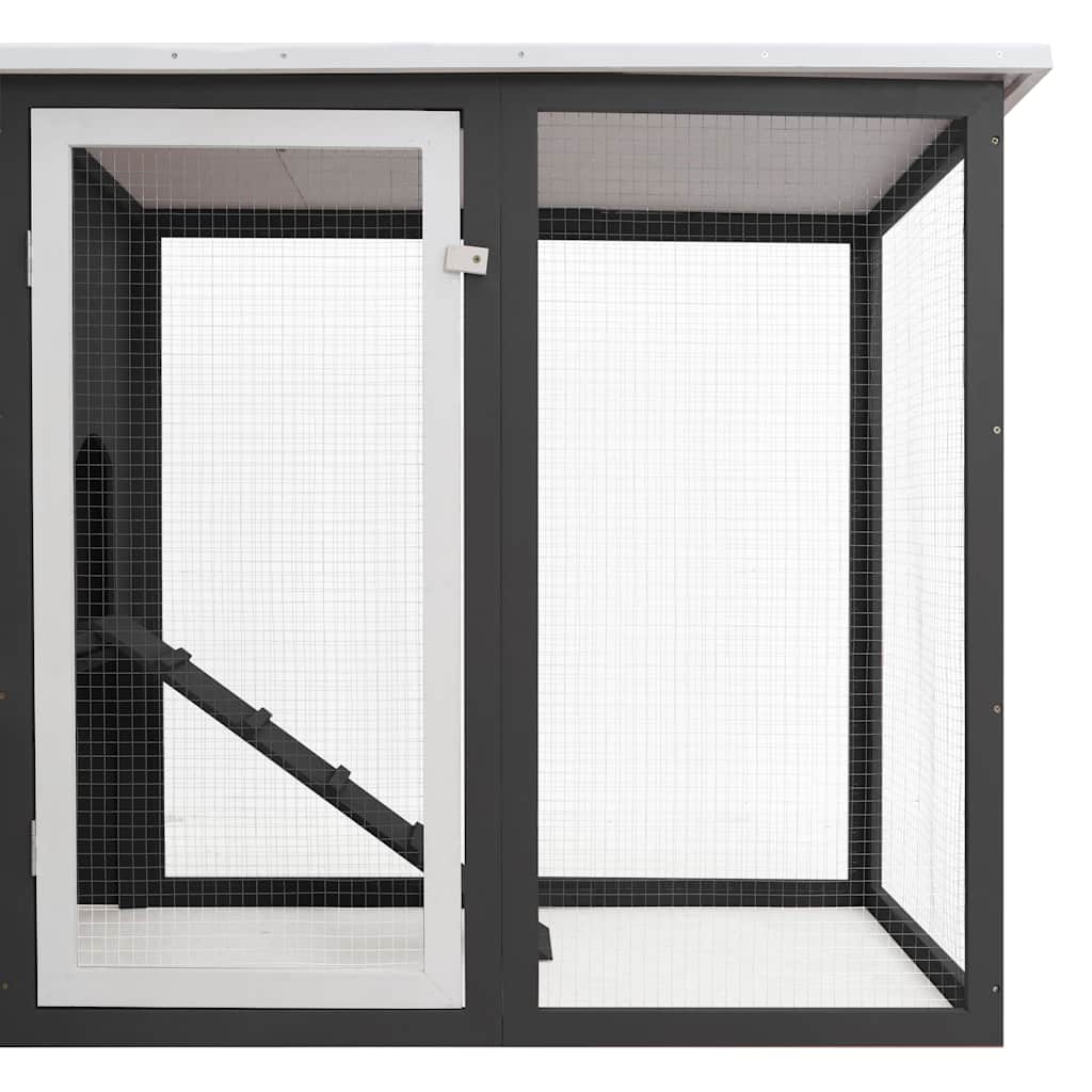 Outdoor Chicken Cage Hen House with 1 Egg Cage Grey Wood