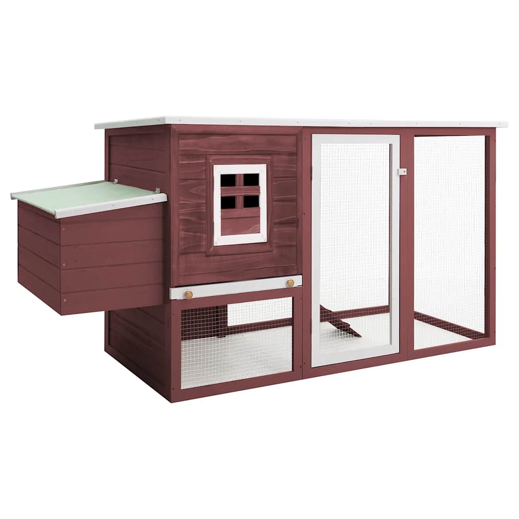 Outdoor Chicken Cage Hen House with 1 Egg Cage Brown Wood