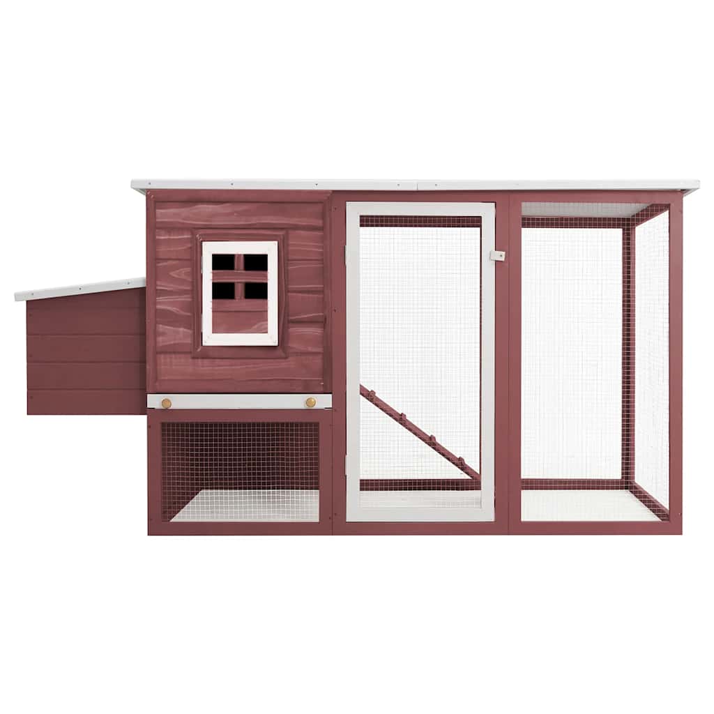 Outdoor Chicken Cage Hen House with 1 Egg Cage Brown Wood
