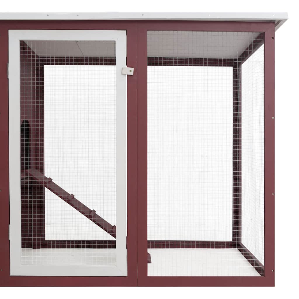 Outdoor Chicken Cage Hen House with 1 Egg Cage Brown Wood