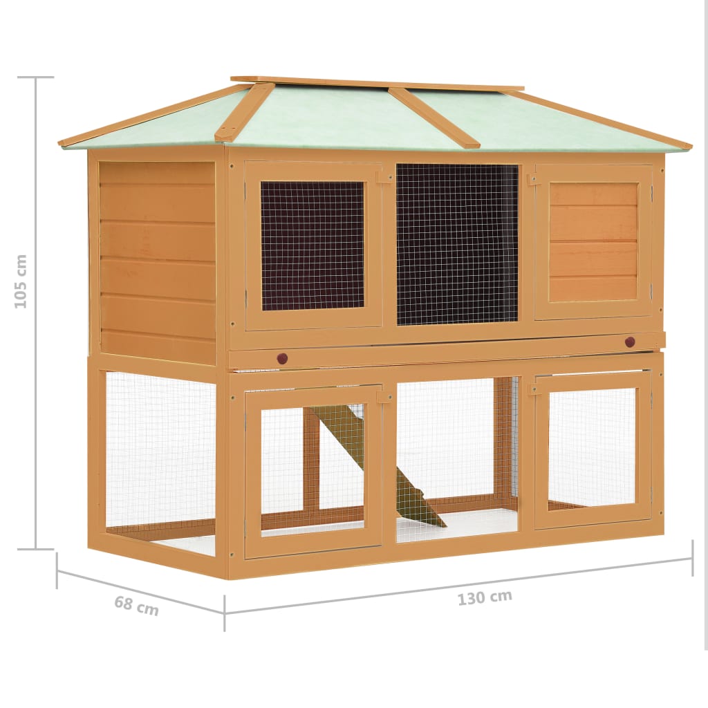 vidaXL Animal Rabbit Cage Double Floor Wood