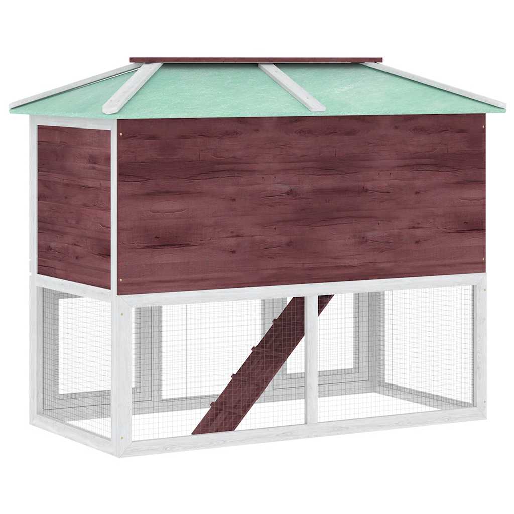 Animal Rabbit Cage Double Floor Brown Wood