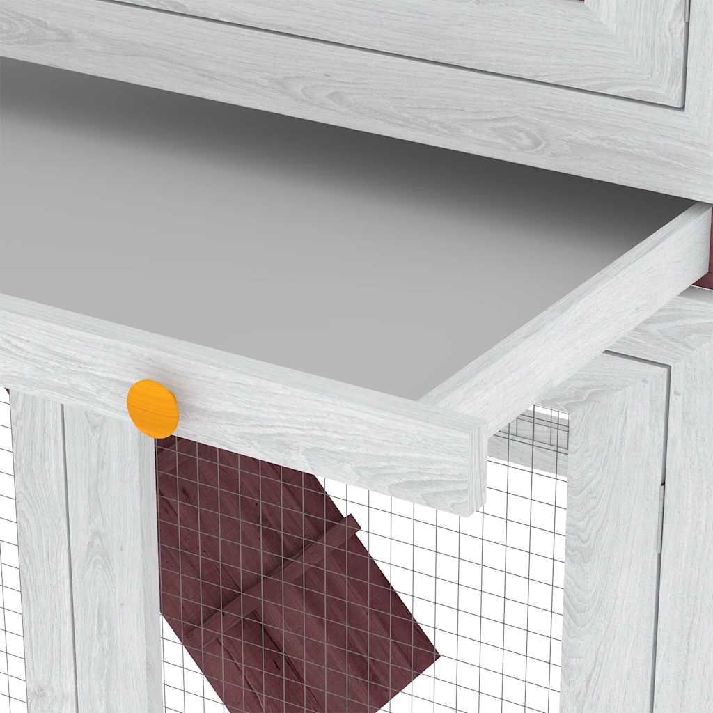 Animal Rabbit Cage Double Floor Brown Wood