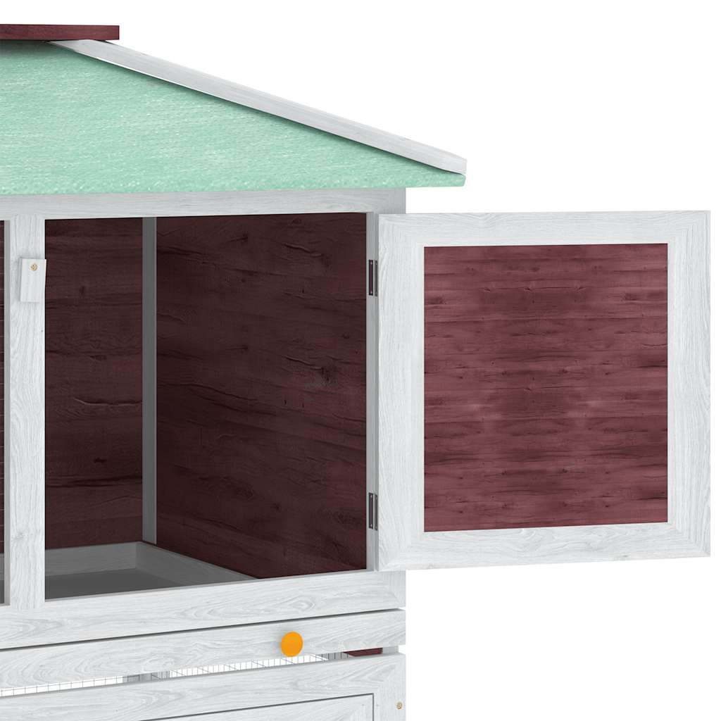 Animal Rabbit Cage Double Floor Brown Wood