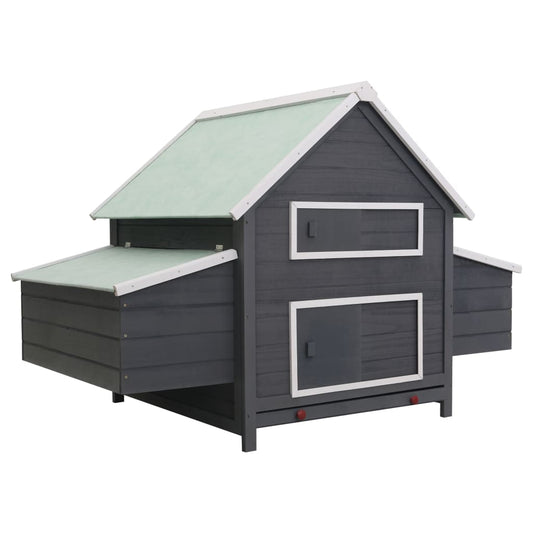 vidaXL Chicken Coop Grey 157x97x110 cm Wood