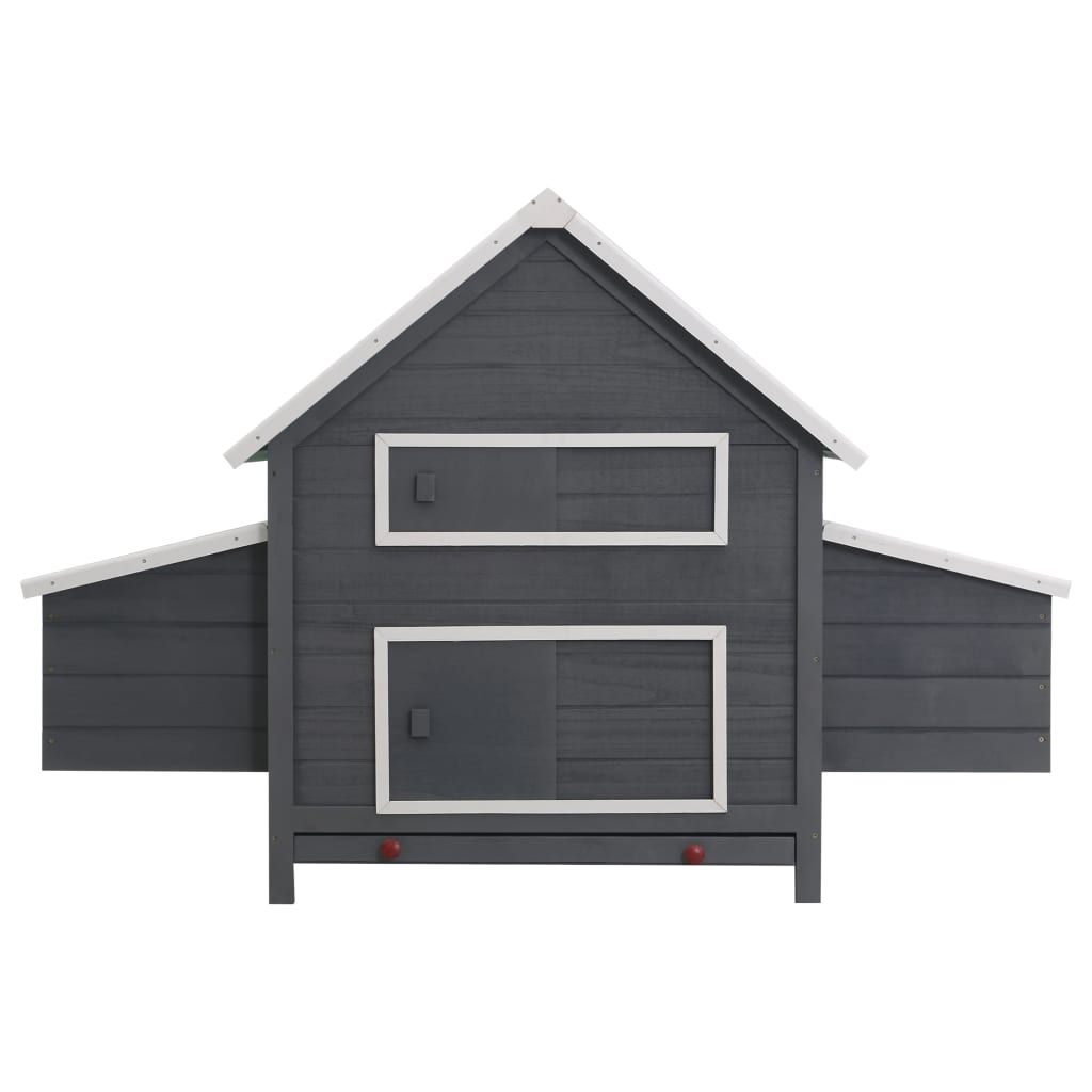 vidaXL Chicken Coop Grey 157x97x110 cm Wood