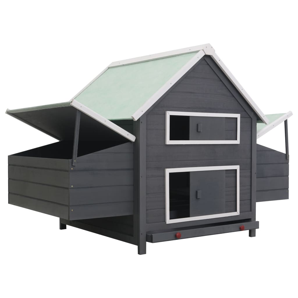 vidaXL Chicken Coop Grey 157x97x110 cm Wood