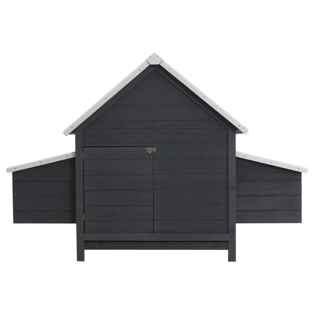 vidaXL Chicken Coop Grey 157x97x110 cm Wood