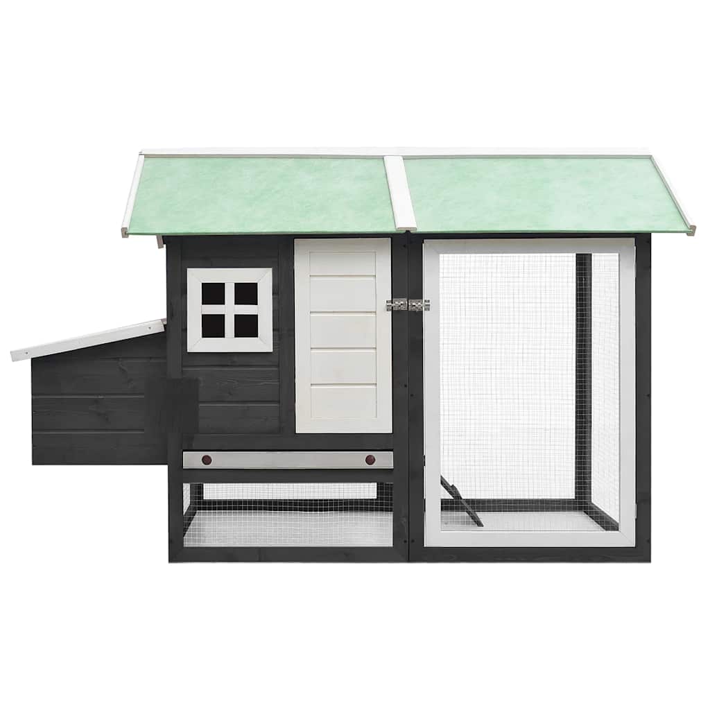 Chicken Cage Grey 170x81x110 cm Solid Pine & Fir Wood