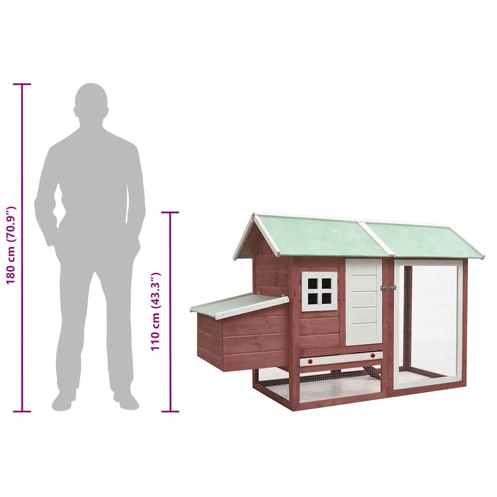 Chicken Cage Mocha 170x81x110 cm Solid Pine & Fir Wood