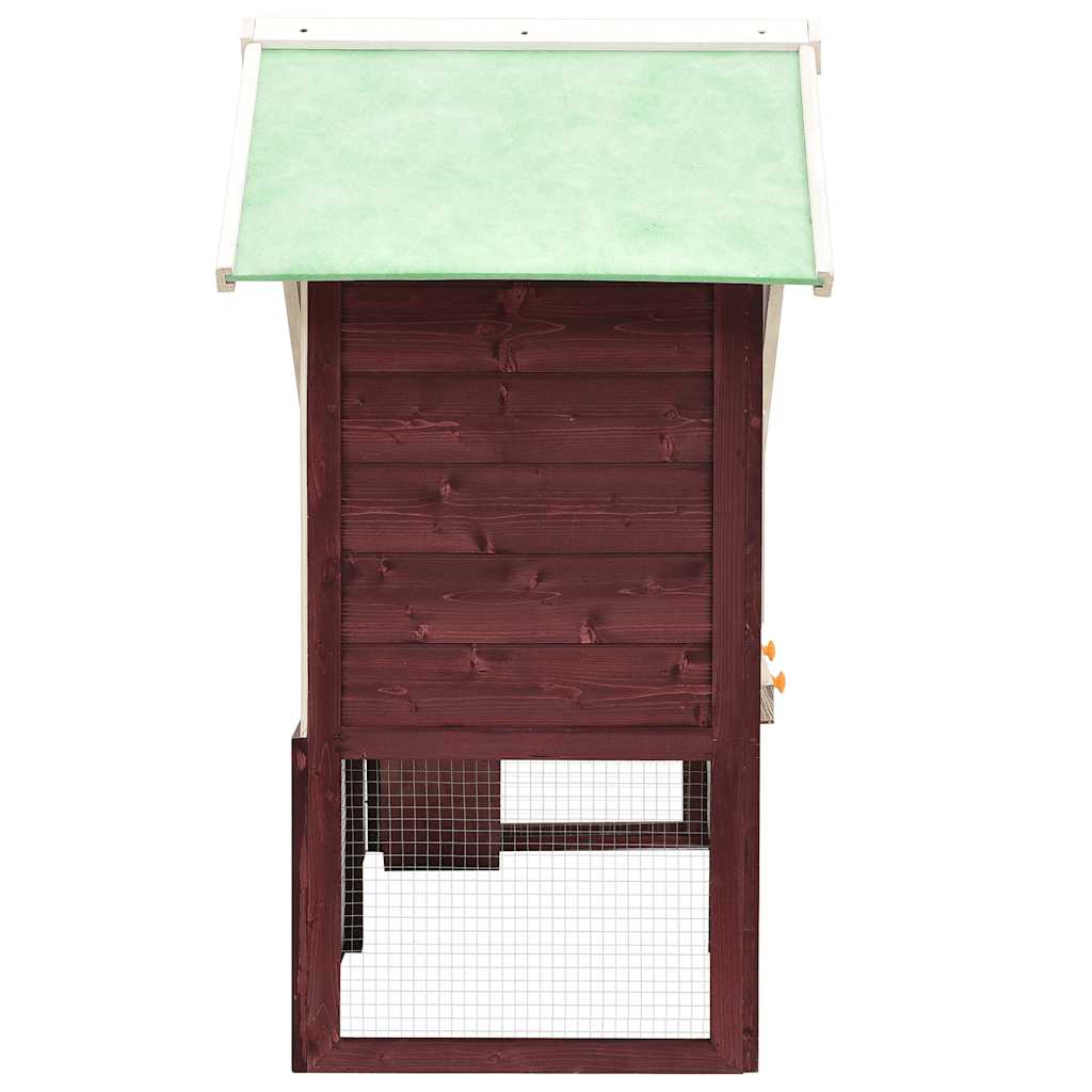 Rabbit Hutch Mocha and White 140x63x120 cm Solid Firwood
