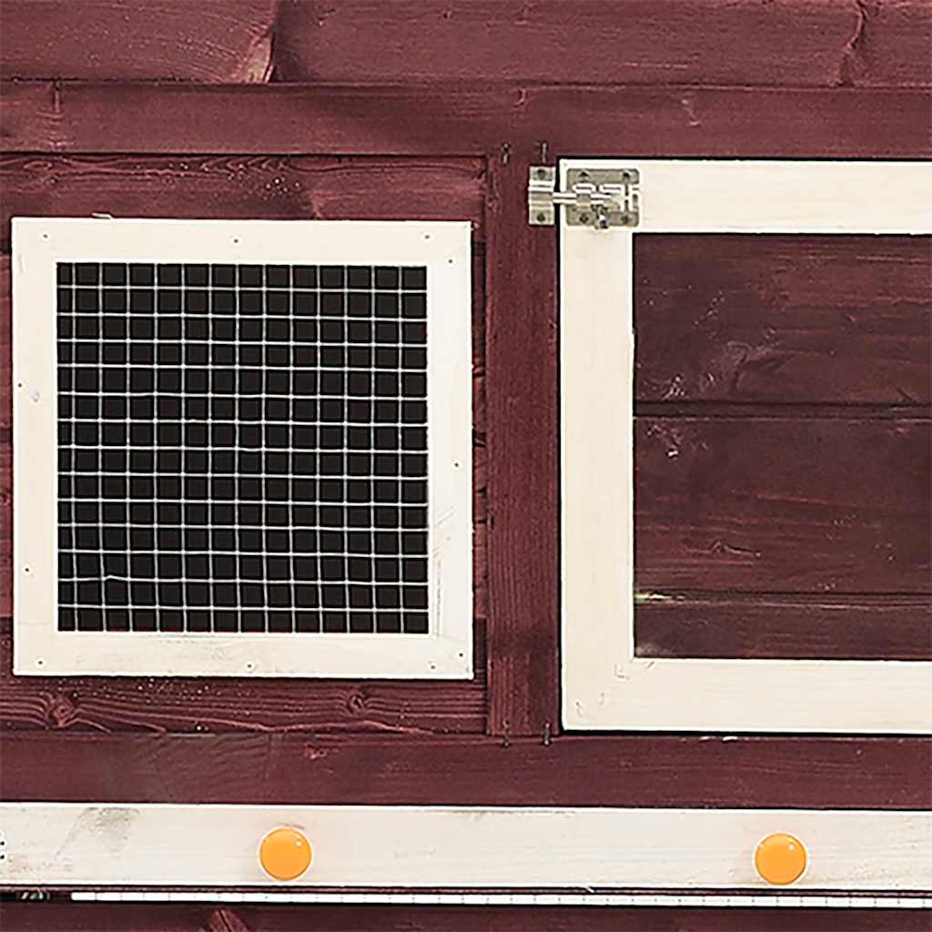 Rabbit Hutch Mocha and White 140x63x120 cm Solid Firwood