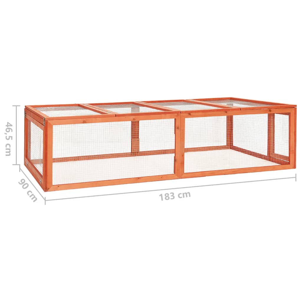 vidaXL Rabbit Hutch 183x90x46.5 cm Solid Firwood