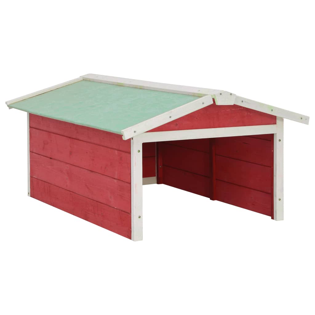 Robotic Lawn Mower Garage 72x87x50 cm Red and White Firwood