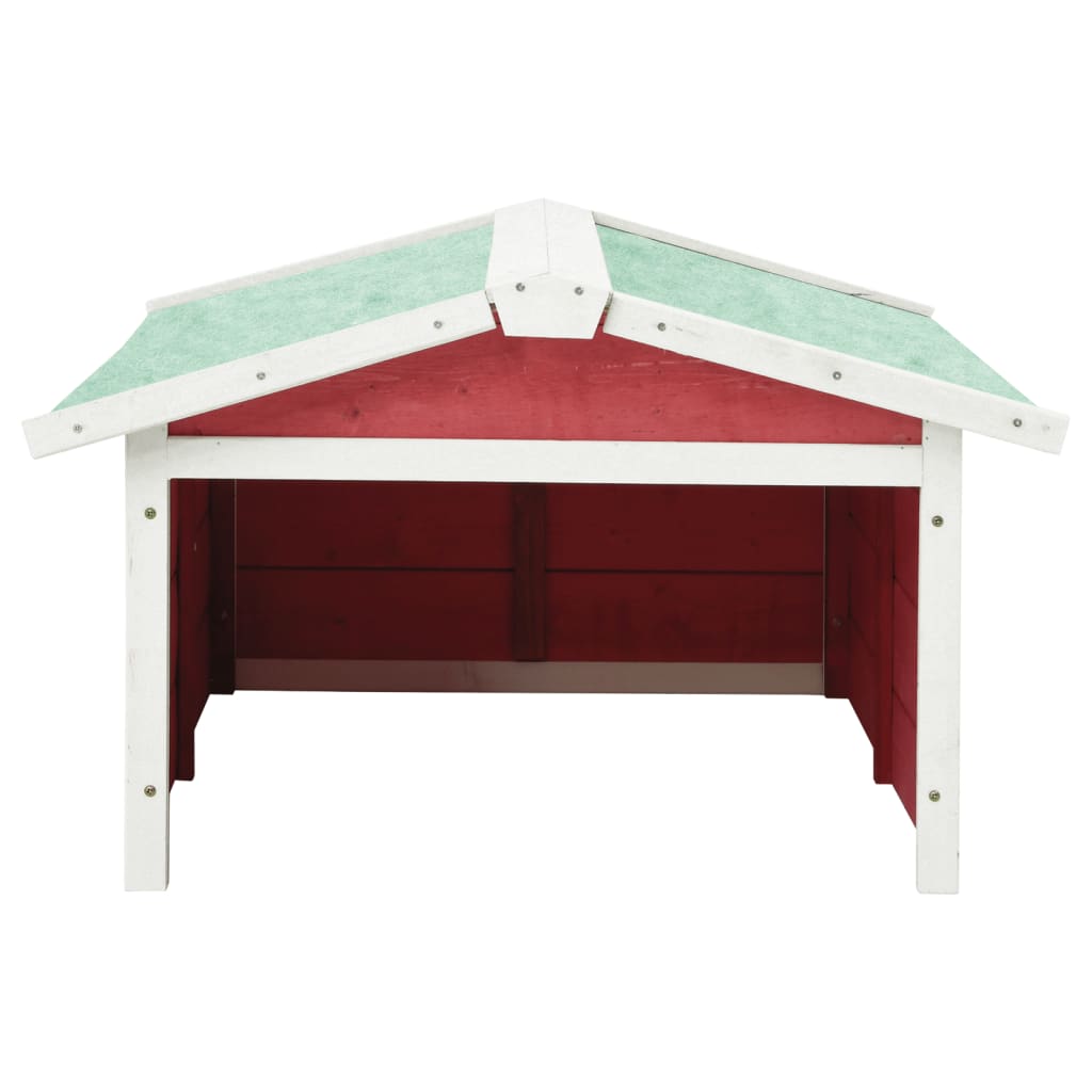 Robotic Lawn Mower Garage 72x87x50 cm Red and White Firwood