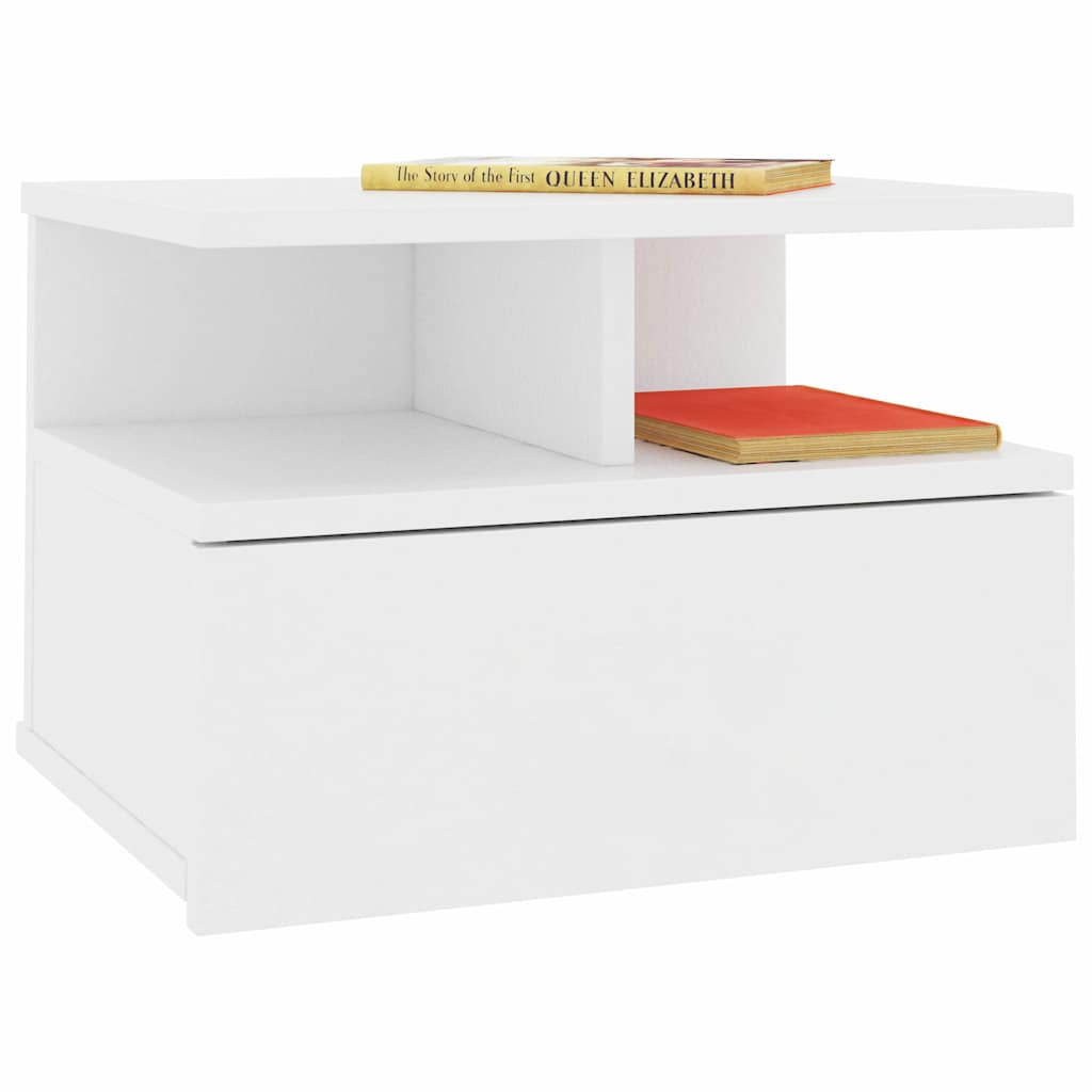 800405 vidaXL Floating Nightstand White 40x31x27 cm Engineered Wood