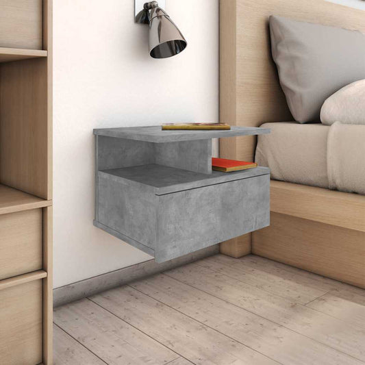 Floating Nightstands 2 pcs Concrete Grey 40x31x27 cm