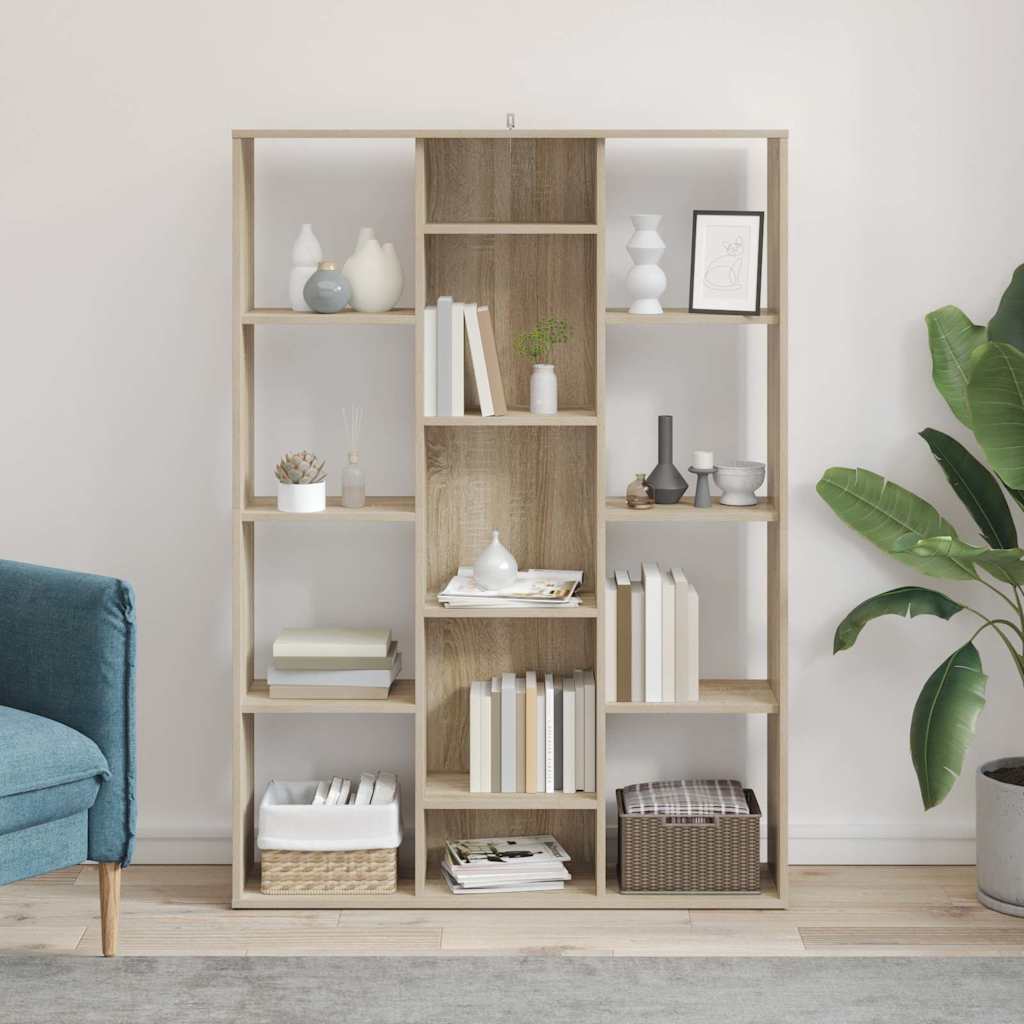 Room Divider/Book Cabinet Sonoma Oak 100x24x140 cm Engineered Wood