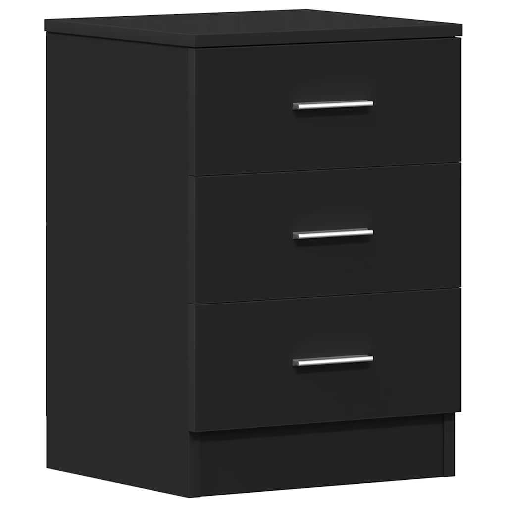 Bedside Cabinet | Set of 2 | Black | Engineered wood | Medium