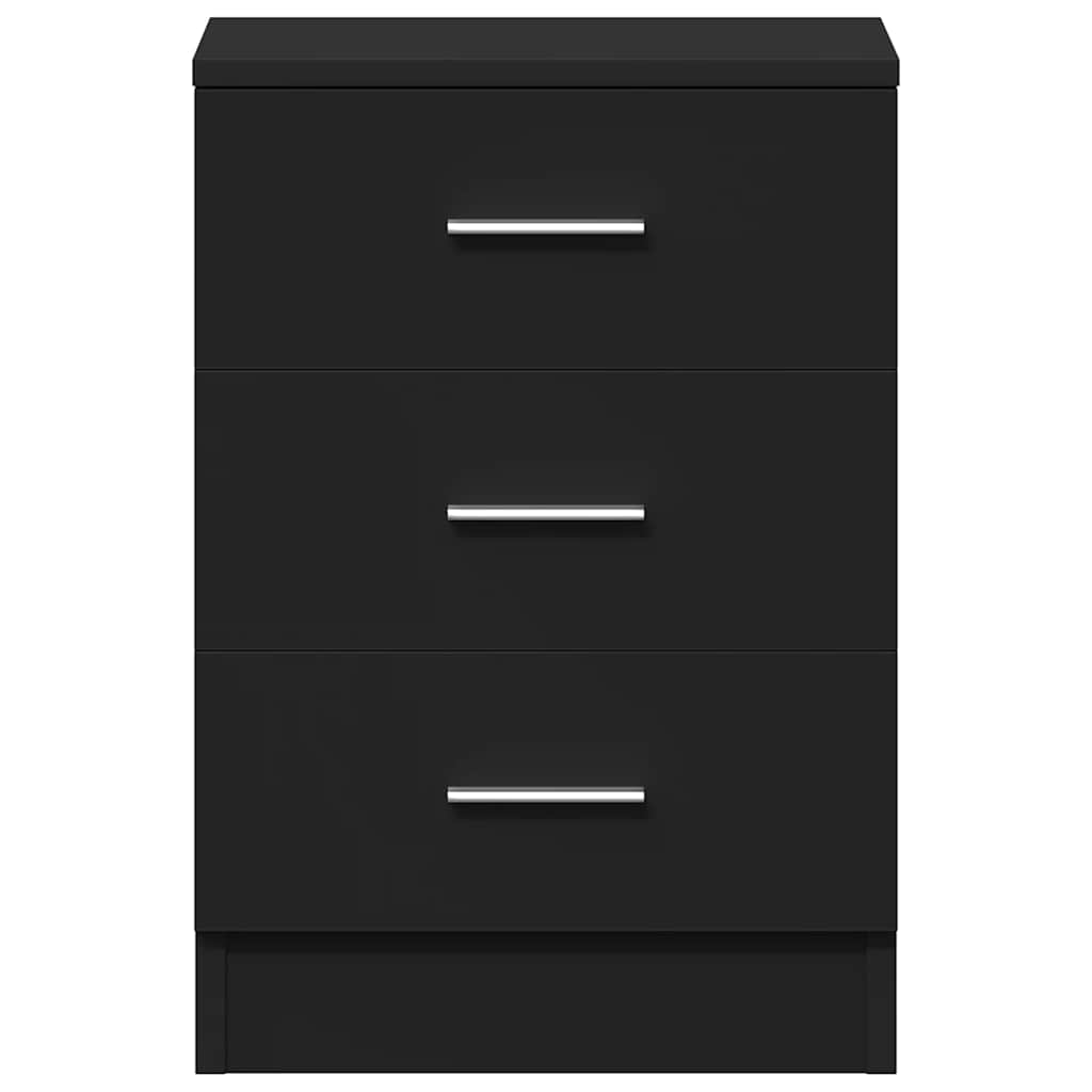 Bedside Cabinet | Set of 2 | Black | Engineered wood | Medium
