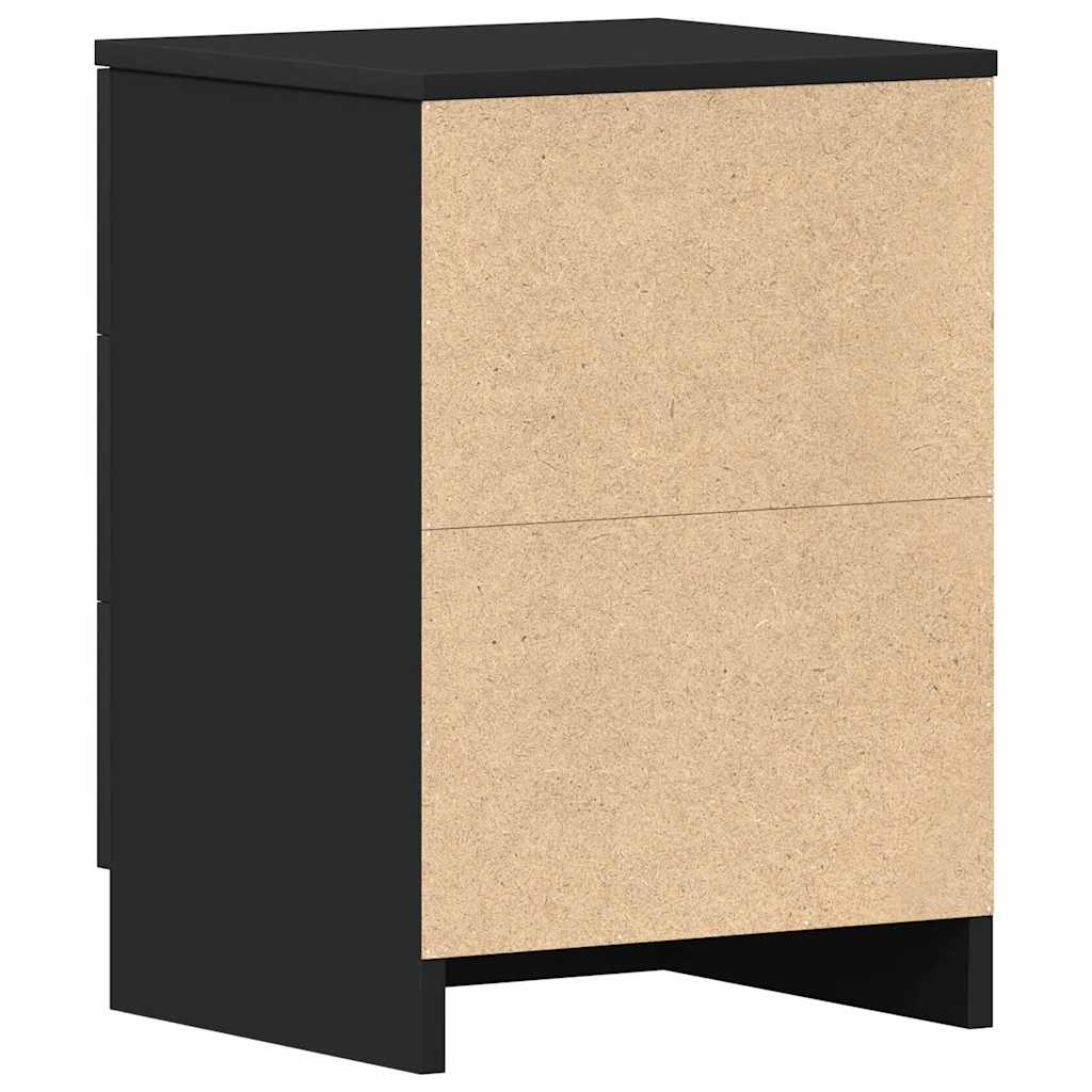 Bedside Cabinet | Set of 2 | Black | Engineered wood | Medium