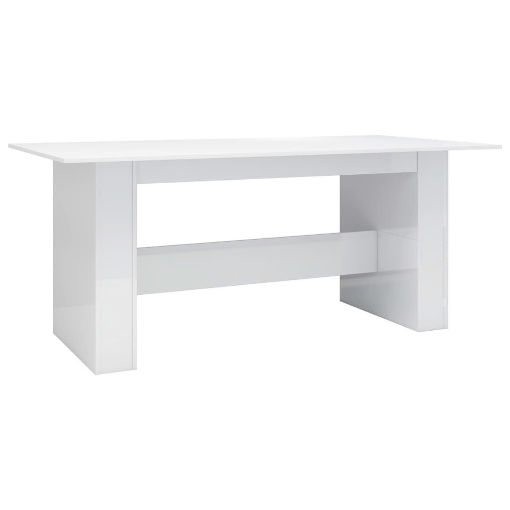 vidaXL Dining Table High Gloss White 180x90x76 cm Engineered Wood