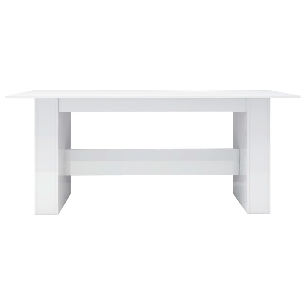 vidaXL Dining Table High Gloss White 180x90x76 cm Engineered Wood