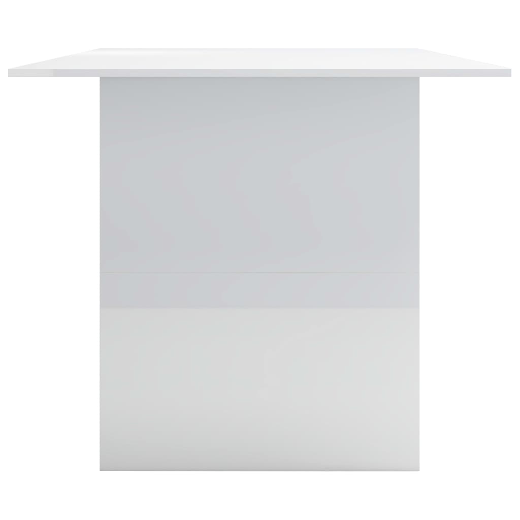 vidaXL Dining Table High Gloss White 180x90x76 cm Engineered Wood