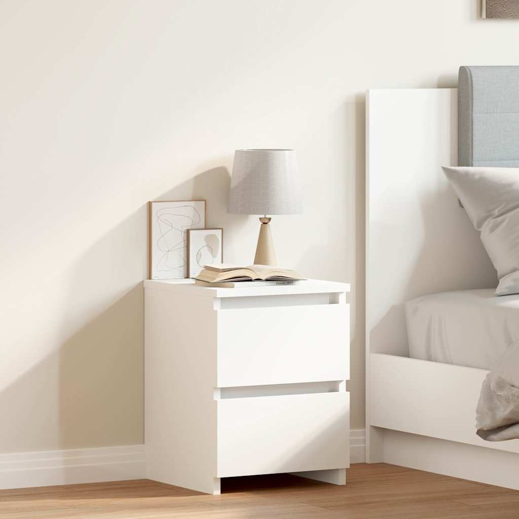 800513 vidaXL Bedside Cabinet White 30x30x40 cm Engineered Wood