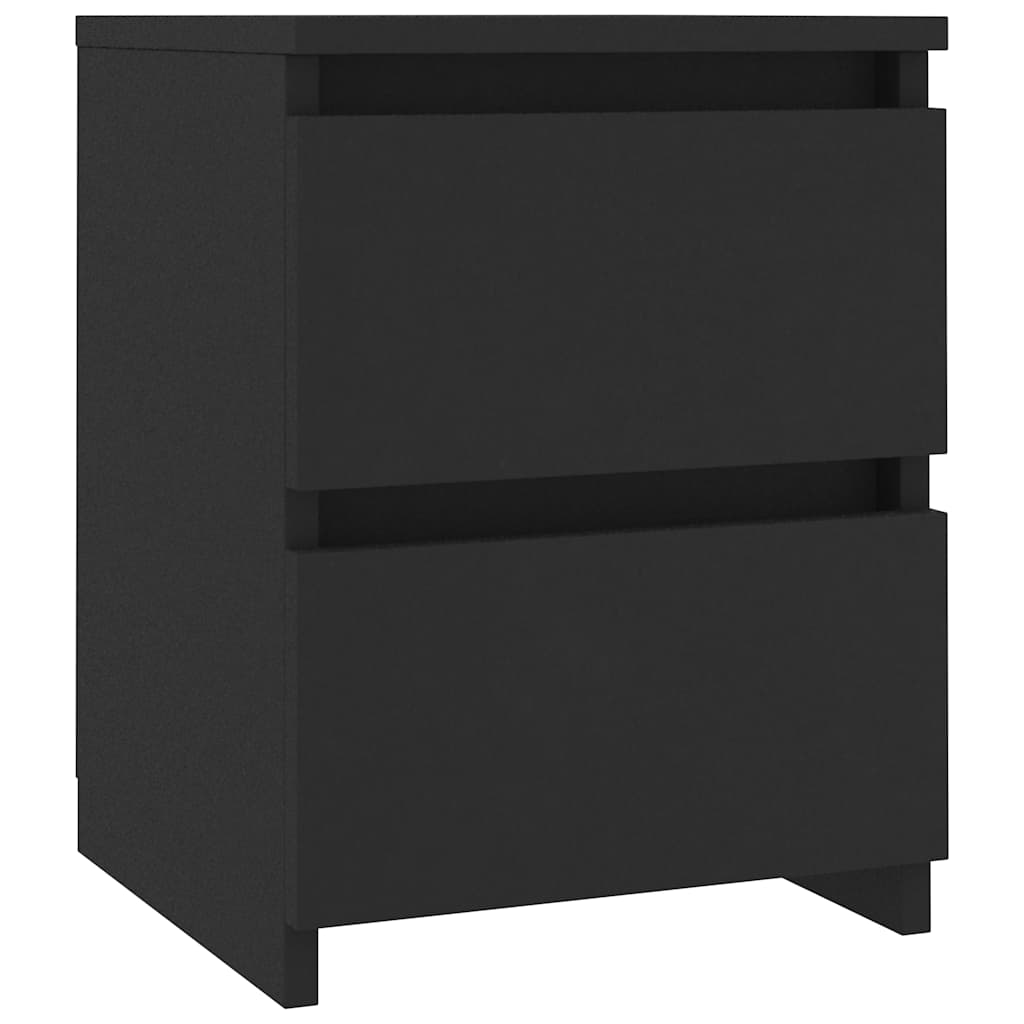 Bedside Cabinet | Set of 2 | Black | Engineered wood | 30x30x40 cm