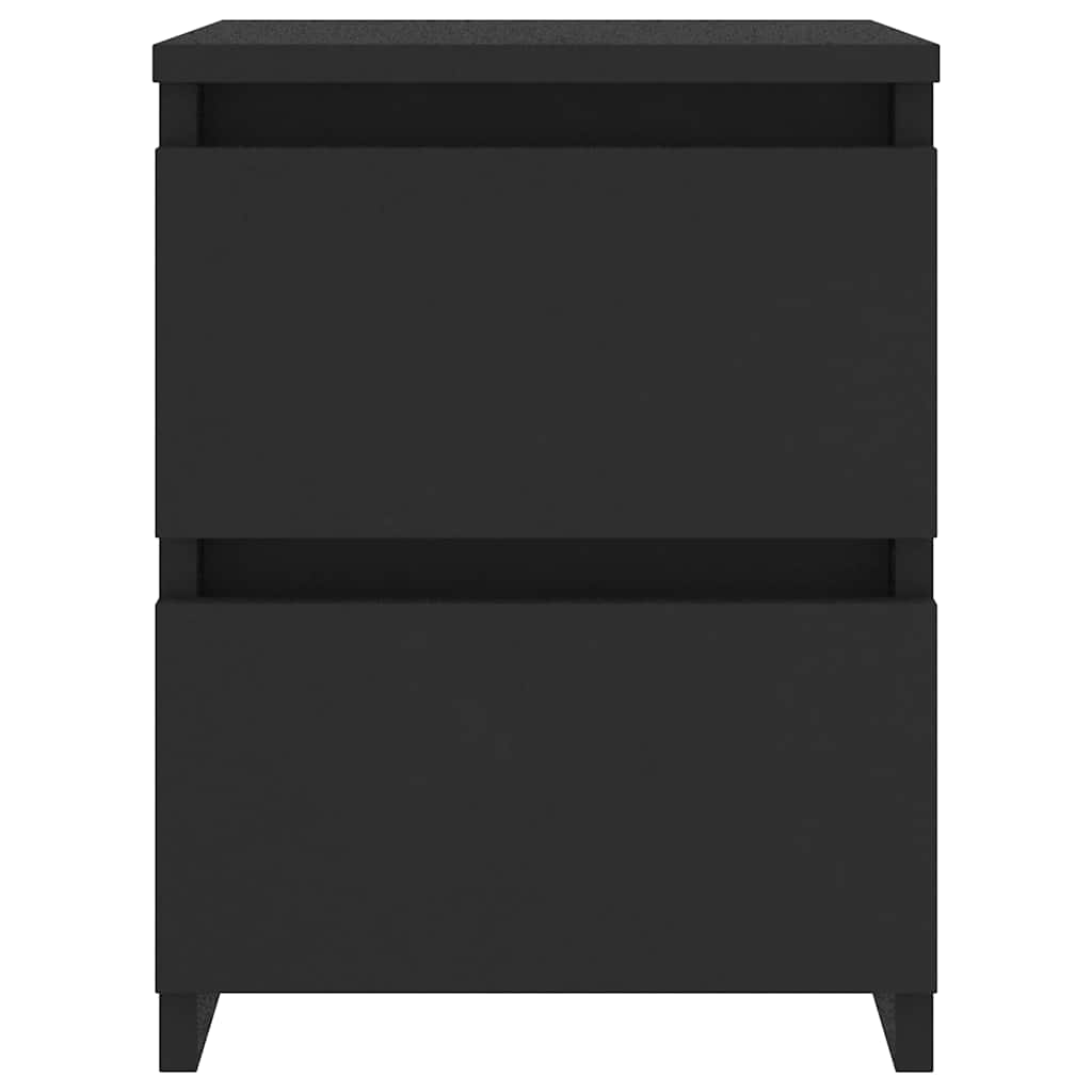 Bedside Cabinet | Set of 2 | Black | Engineered wood | 30x30x40 cm