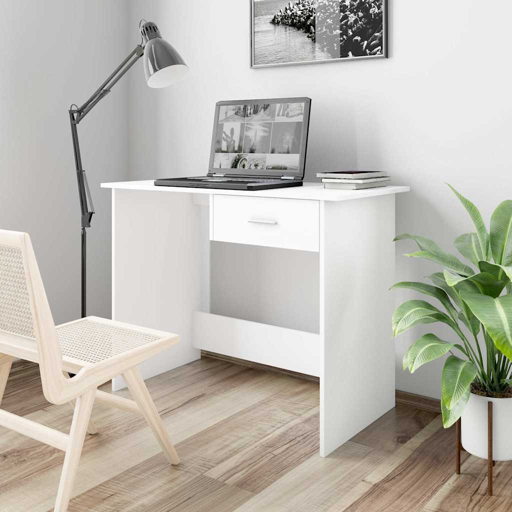 800549 vidaXL Desk White 100x50x76 cm Engineered Wood