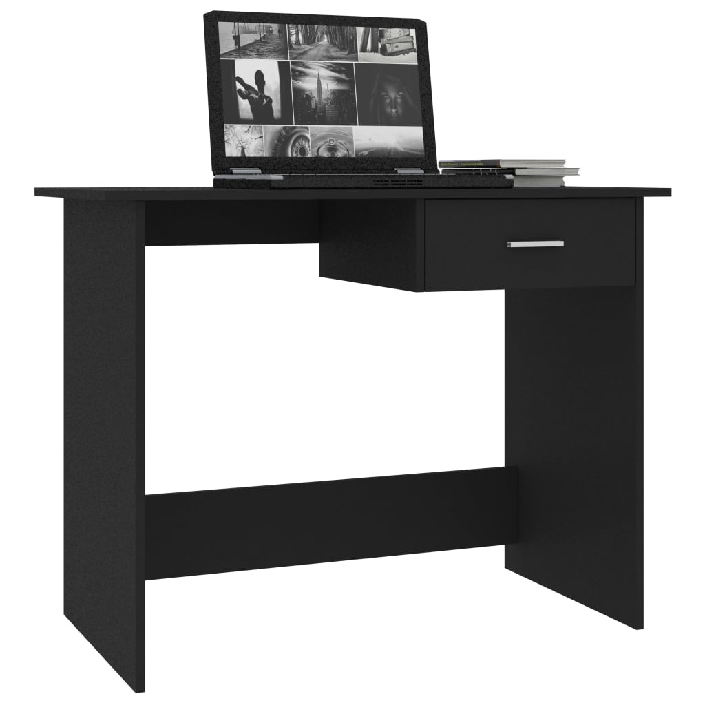 vidaXL Desk Black 100x50x76 cm Engineered Wood