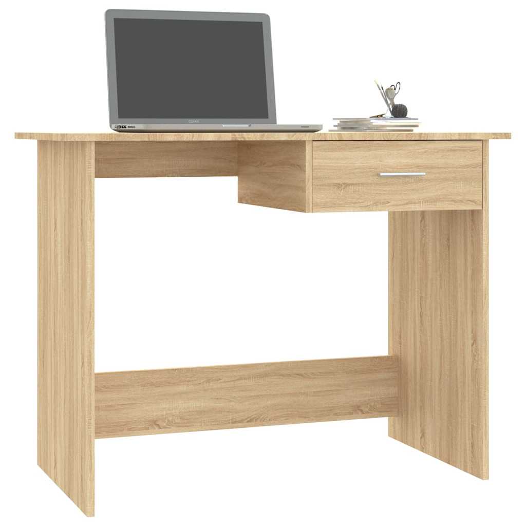 800552 vidaXL Desk Sonoma Oak 100x50x76 cm Engineered Wood