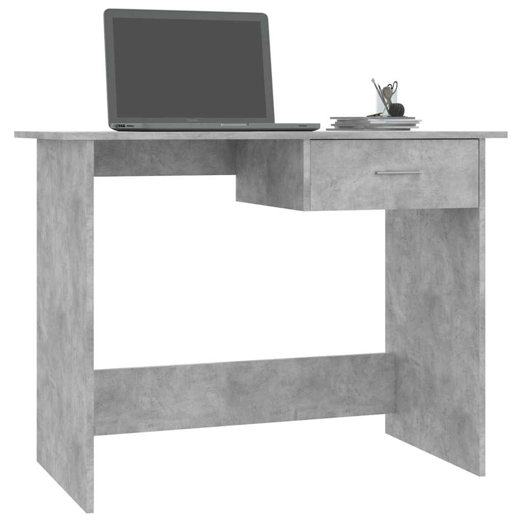800553 vidaXL Desk Concrete Grey 100x50x76 cm Engineered Wood