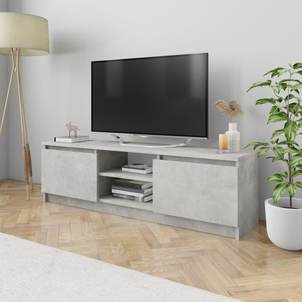 vidaXL TV Cabinet Concrete Grey 120x30x35.5 cm Engineered Wood