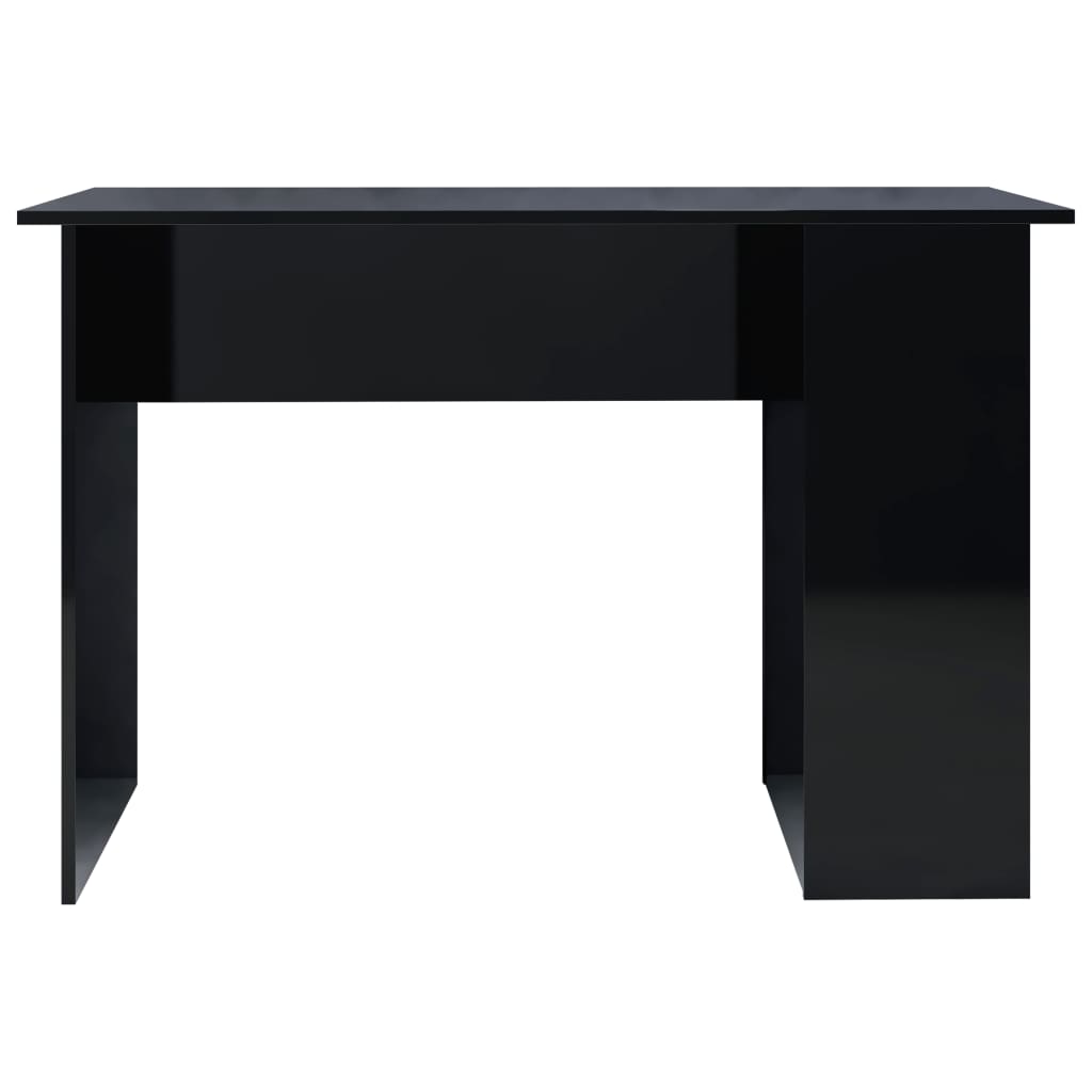 vidaXL Desk High Gloss Black 110x60x73 cm Engineered Wood