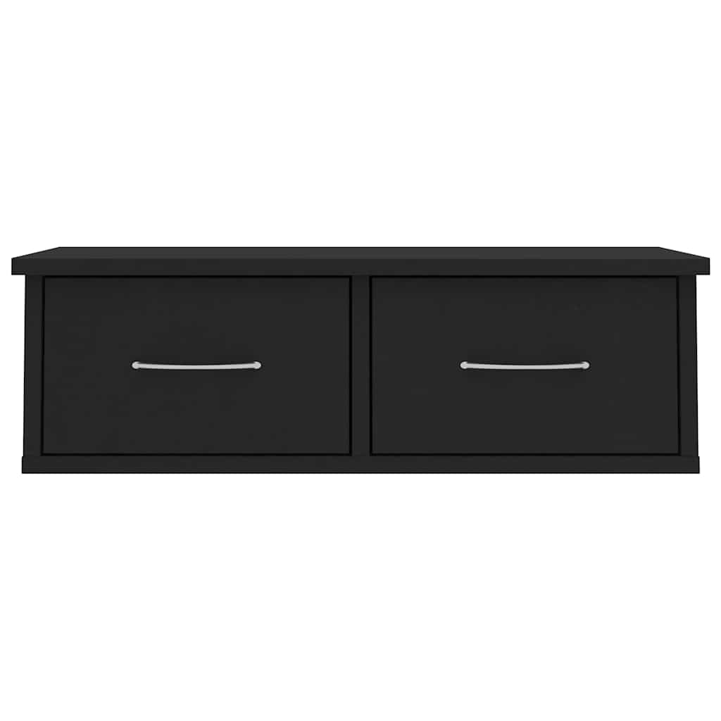800586 vidaXL Wall-mounted Drawer Shelf Black 60x26x18,5 cm Engineered Wood