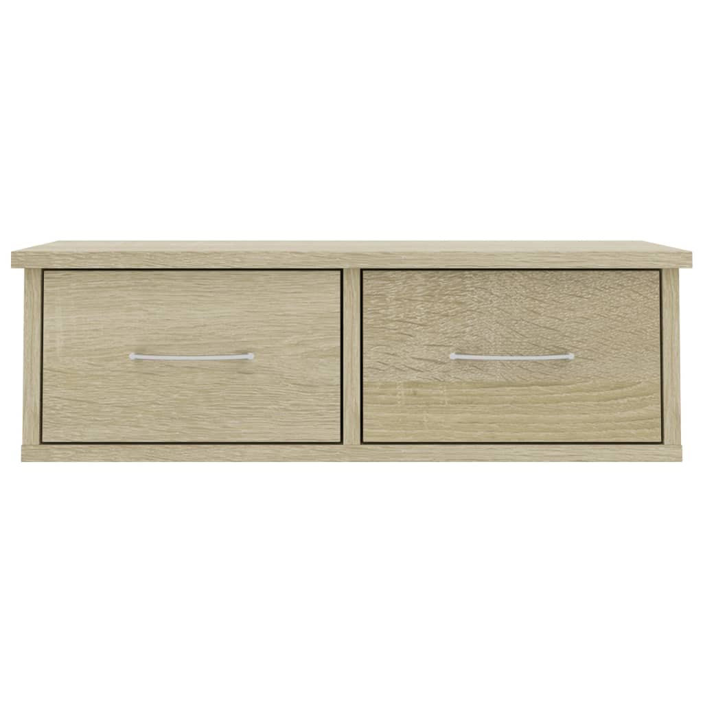 vidaXL Wall-mounted Drawer Shelf Sonoma Oak 60x26x18.5 cm Engineered Wood