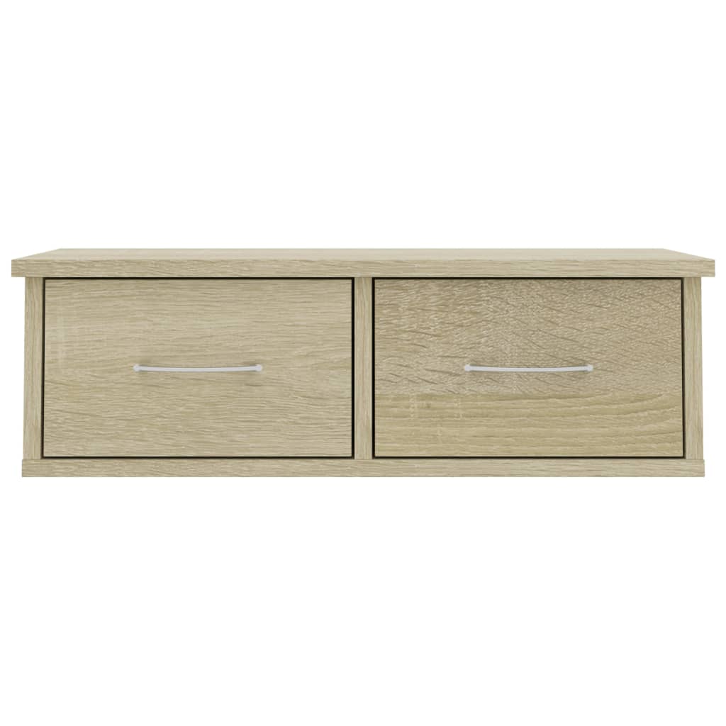 800588 vidaXL Wall-mounted Drawer Shelf Sonoma Oak 60x26x18,5 cm Engineered Wood